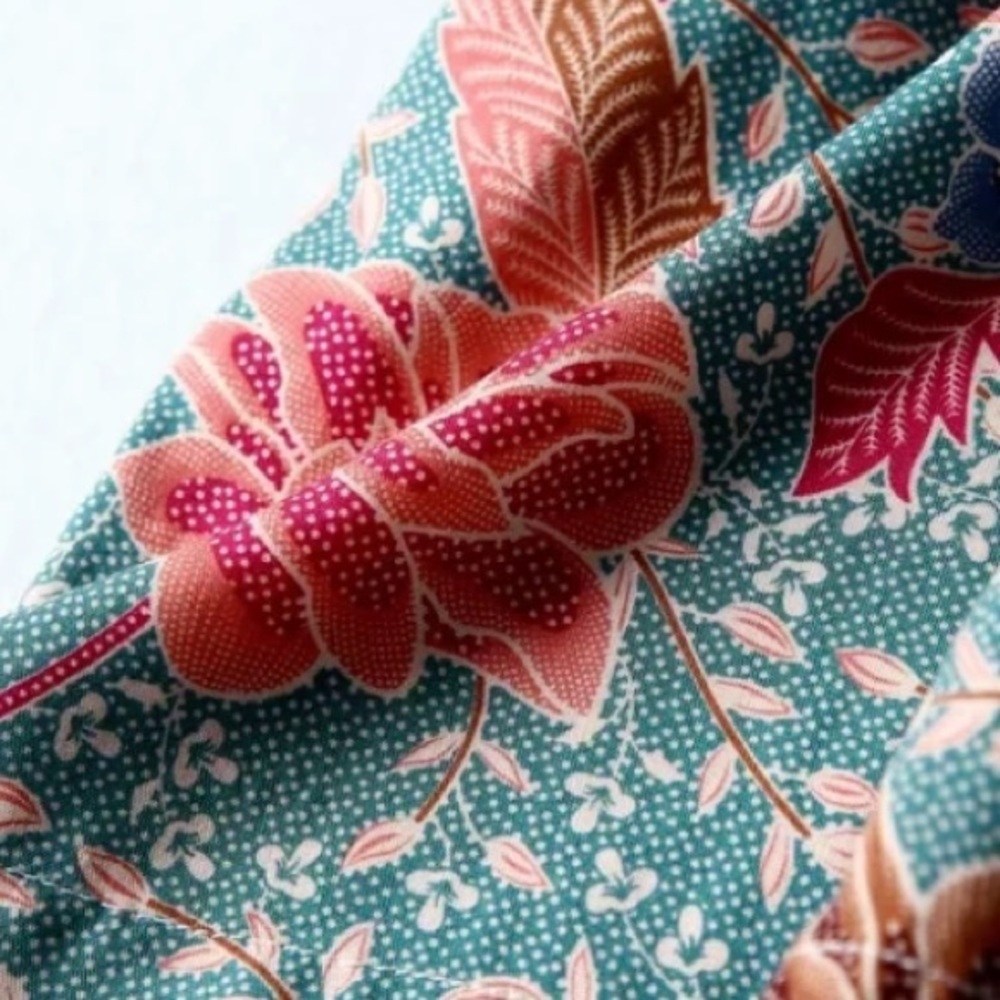 SOLD OUT Teal Boho Floral Short Kimono Wrap Coverup Robe - Picture 15 of 15